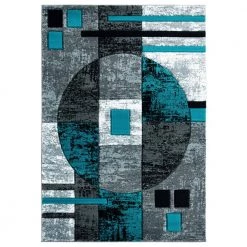 Bristol Epsilon Turquoise 5 ft. 3 in. x 7 ft. 6 in. Area Rug by United Weavers
