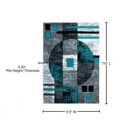 Bristol Epsilon Turquoise 5 ft. 3 in. x 7 ft. 6 in. Area Rug by United Weavers -United Weavers shop turquoise united weavers area rugs 2050 10169 69 76 1000
