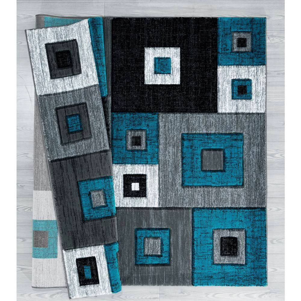 Bristol Cicero Turquoise 5 ft. 3 in. x 7 ft. 6 in. Area Rug by United Weavers 4 Bristol Cicero Turquoise 5 ft. 3 in. x 7 ft. 6 in. Area Rug by United Weavers - Image 2