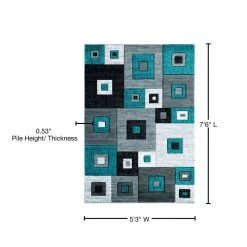 Bristol Cicero Turquoise 5 ft. 3 in. x 7 ft. 6 in. Area Rug by United Weavers 12 Bristol Cicero Turquoise 5 ft. 3 in. x 7 ft. 6 in. Area Rug by United Weavers -United Weavers shop turquoise united weavers area rugs 2050 10269 69 76 1000