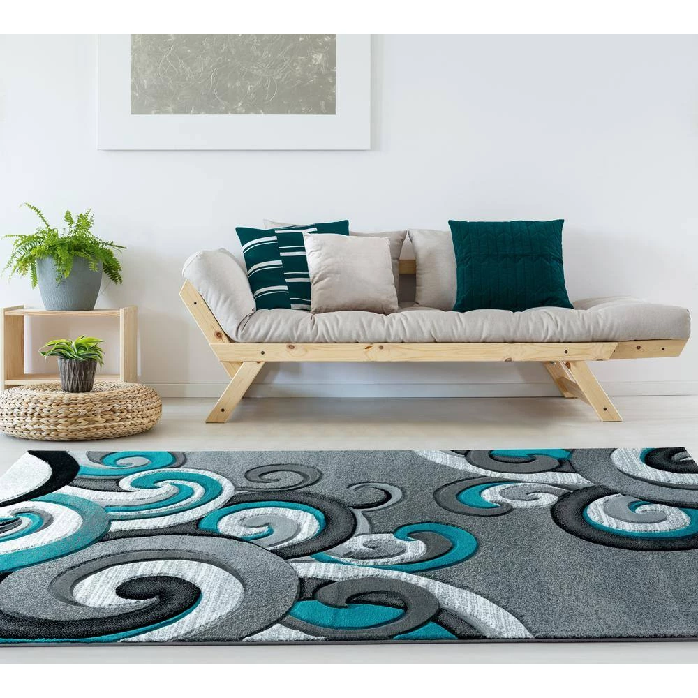 Bristol Rhiannon Turquoise 5 ft. 3 in. x 7 ft. 6 in. Area Rug by United Weavers 8 Bristol Rhiannon Turquoise 5 ft. 3 in. x 7 ft. 6 in. Area Rug by United Weavers - Image 6