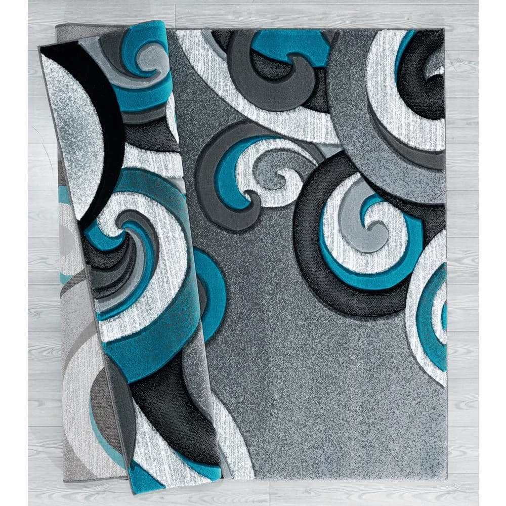 Bristol Rhiannon Turquoise 5 ft. 3 in. x 7 ft. 6 in. Area Rug by United Weavers 4 Bristol Rhiannon Turquoise 5 ft. 3 in. x 7 ft. 6 in. Area Rug by United Weavers - Image 2