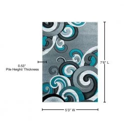 Bristol Rhiannon Turquoise 5 ft. 3 in. x 7 ft. 6 in. Area Rug by United Weavers 12 Bristol Rhiannon Turquoise 5 ft. 3 in. x 7 ft. 6 in. Area Rug by United Weavers -United Weavers shop turquoise united weavers area rugs 2050 11369 69 76 1000