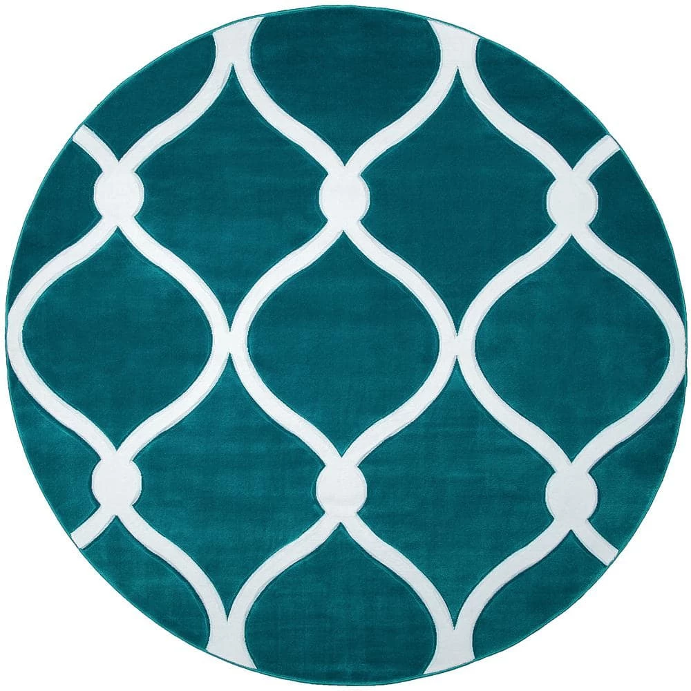 Bristol Rodanthe Turquoise 7 ft. 10 in. x 7 ft. 10 in. Round Rug by United Weavers 3 Bristol Rodanthe Turquoise 7 ft. 10 in. x 7 ft. 10 in. Round Rug by United Weavers