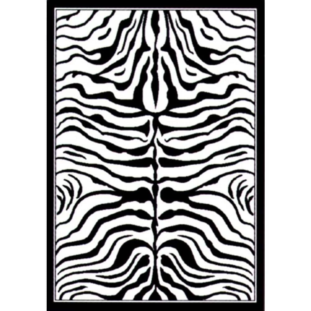 Zebra Skin White/Black 5 ft. x 7 ft. Area Rug by United Weavers 3 Zebra Skin White/Black 5 ft. x 7 ft. Area Rug by United Weavers