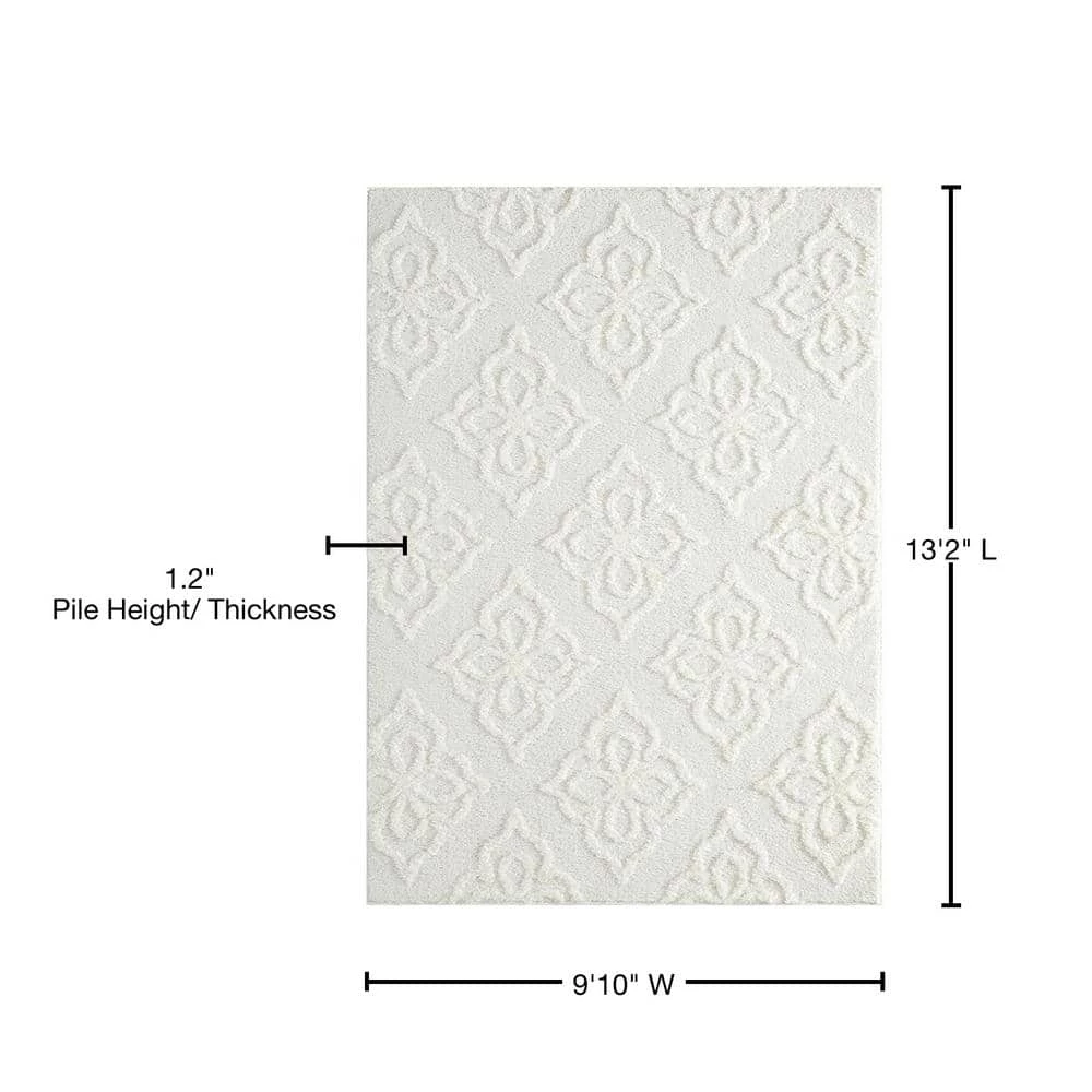 Mellow Hollow White 9 ft. 8 in. x 13 ft. 2 in. Area Rug by United Weavers 8 Mellow Hollow White 9 ft. 8 in. x 13 ft. 2 in. Area Rug by United Weavers - Image 6