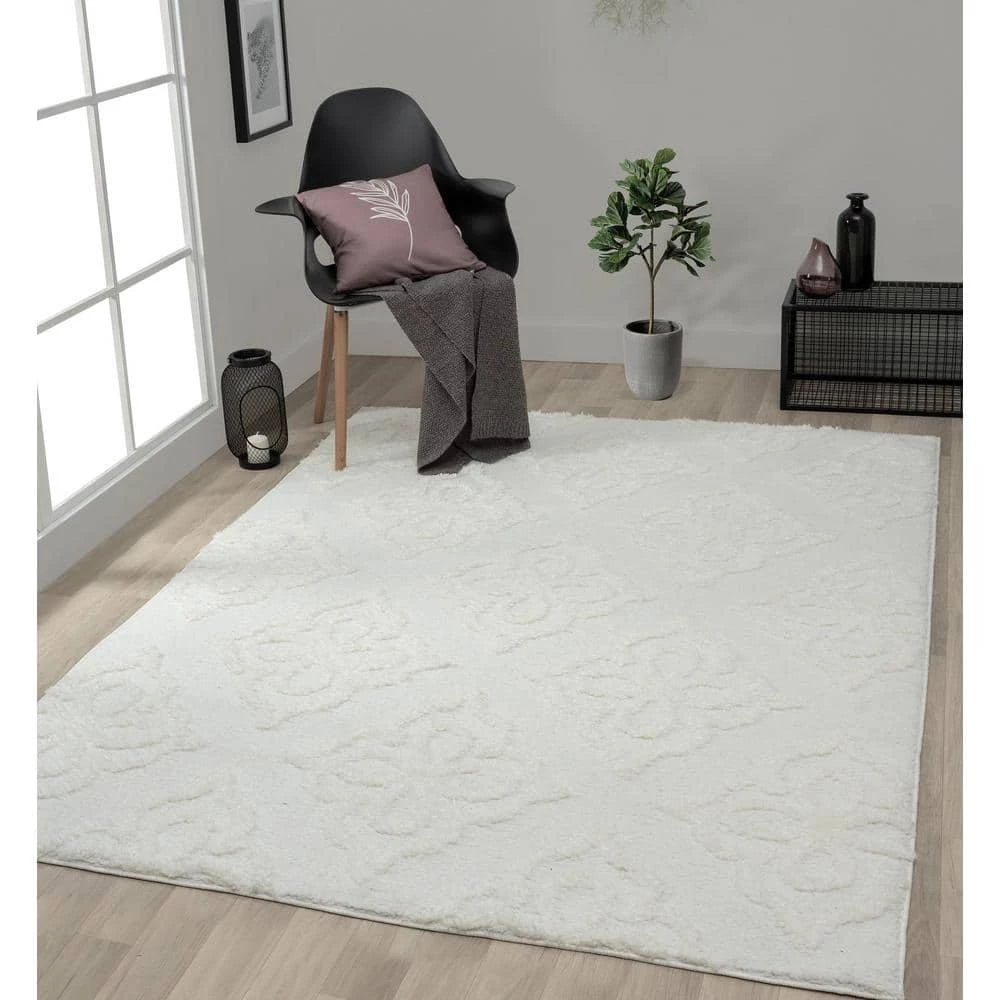Mellow Hollow White 9 ft. 8 in. x 13 ft. 2 in. Area Rug by United Weavers 4 Mellow Hollow White 9 ft. 8 in. x 13 ft. 2 in. Area Rug by United Weavers - Image 2