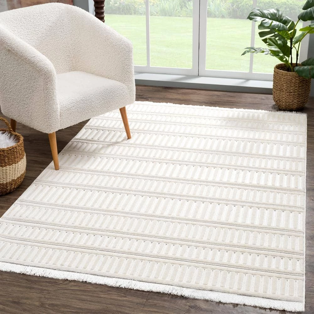 Chelsea Yeager White 7 ft. 10 in. x 10 ft. 6 in. Oversize Rug by United Weavers 7 Chelsea Yeager White 7 ft. 10 in. x 10 ft. 6 in. Oversize Rug by United Weavers - Image 5